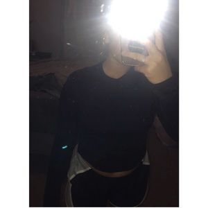 Black cropped long sleeve
